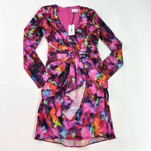 One33 Social Dress Womens 4 Mini Pink The Celia Cutout Cocktail Open Back Low V